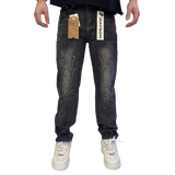 BLACK EMBOSSED MURAL WATSON DENIM