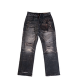 BAGGY BLACK CARPENTER ATTACHMENT WATSON DENIM PANTS