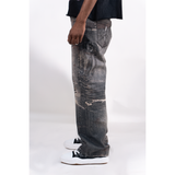 BAGGY BLACK CARPENTER ATTACHMENT WATSON DENIM PANTS
