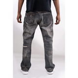 BAGGY BLACK CARPENTER ATTACHMENT WATSON DENIM PANTS