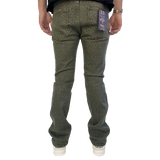 GREEN EMBELLISHED RHINESTONE CRYSTAL WATSON DENIM