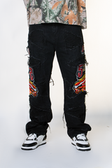 BLACK BAGGY DISTRESSED 52 WATSON DENIM