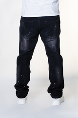 BLACK DISTRESSED MULTI RIP WATSON DENIM