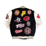 NEGRO LEAGUE LEATHER PATCHES VARSITY JACKET (BLACK)