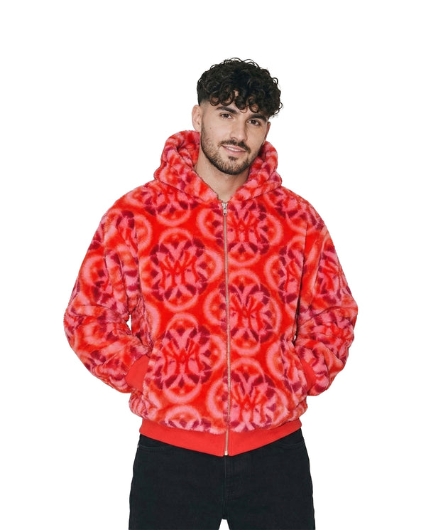 WATSON BRANDED RED PATTERN HOODED JACKET