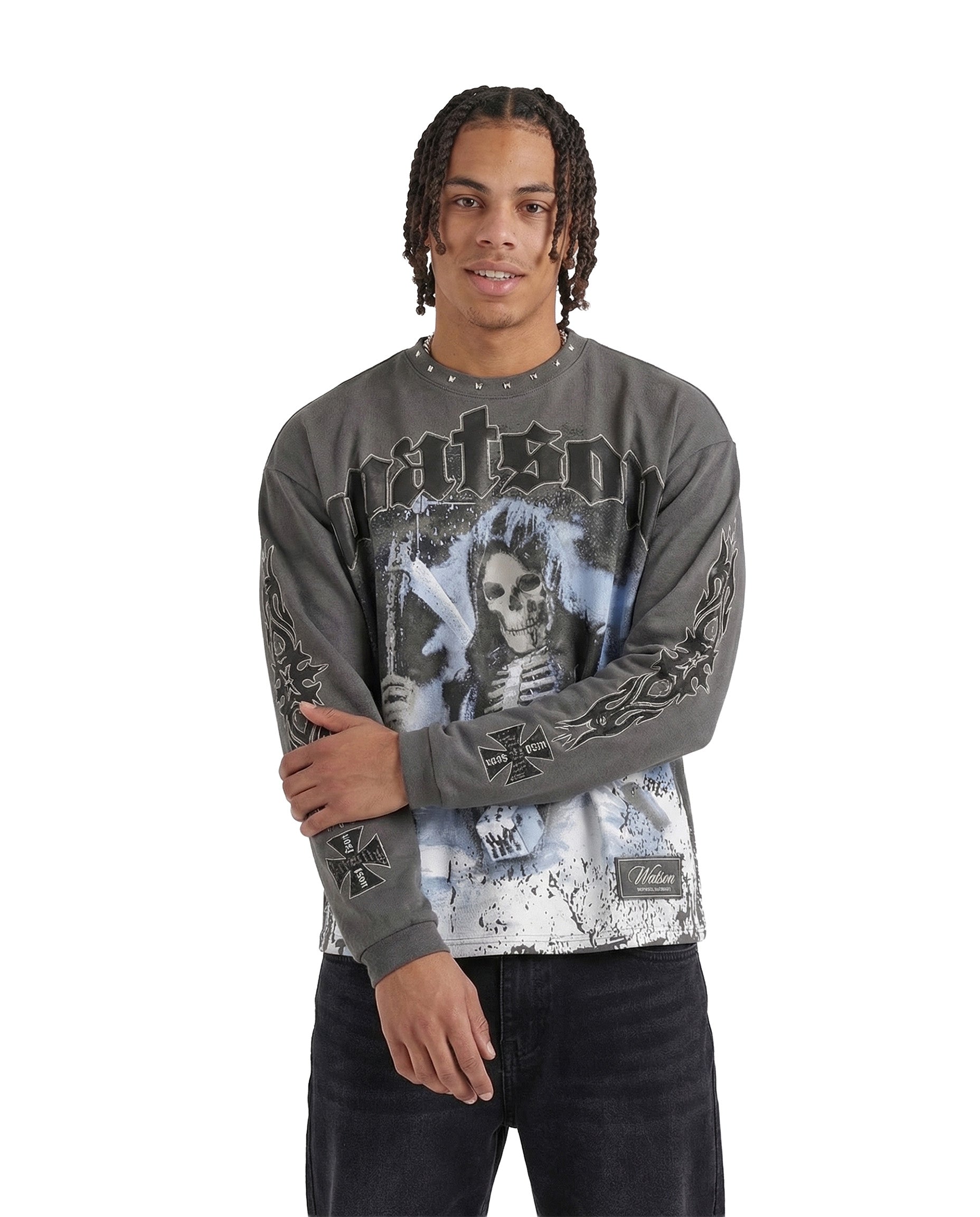 WATSON TAKE A CHANCE ON LIFE LONGSLEEVE T-SHIRT (GREY) – Watson Luxe