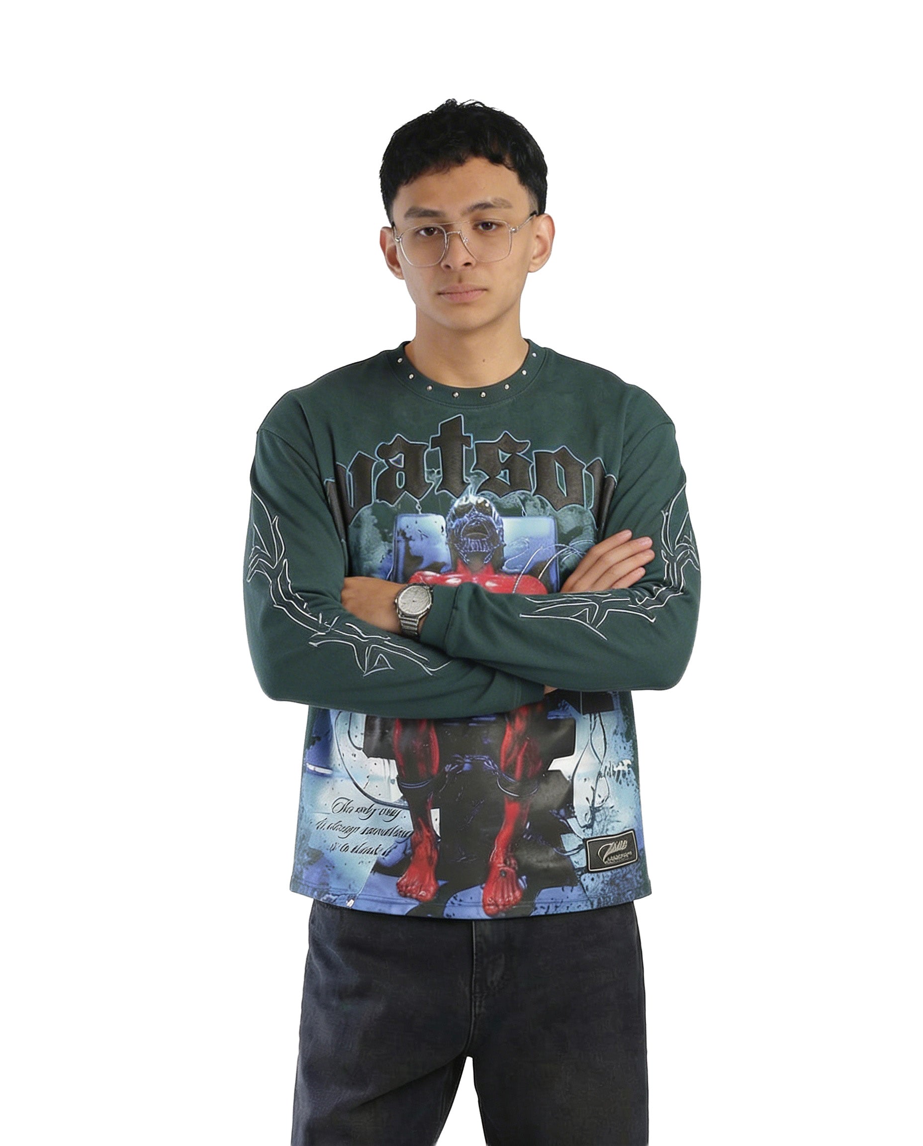 WATSON SHOCK PINE LONGSLEEVE T-SHIRT (GREEN) – Watson Luxe