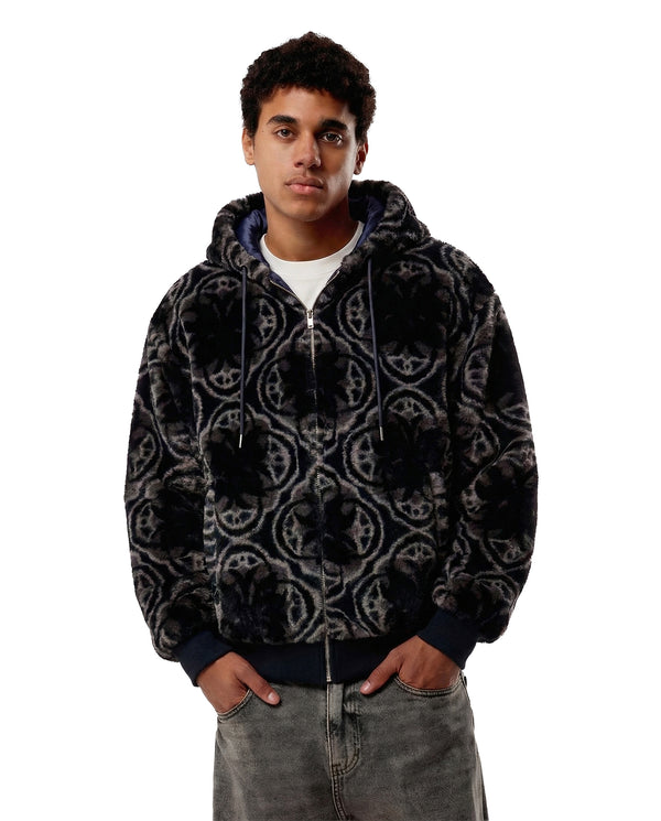 WATSON BRANDED BLACK PATTERN HOODED JACKET