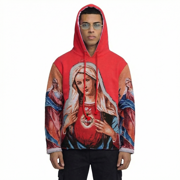 WATSON KEEP YOUR HEART CLOSE PINK TAPESTRY HOODIE