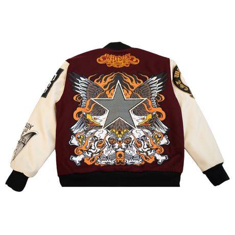 WATSON LONESTAR REBELS VARSITY JACKET (BURGUNDY)