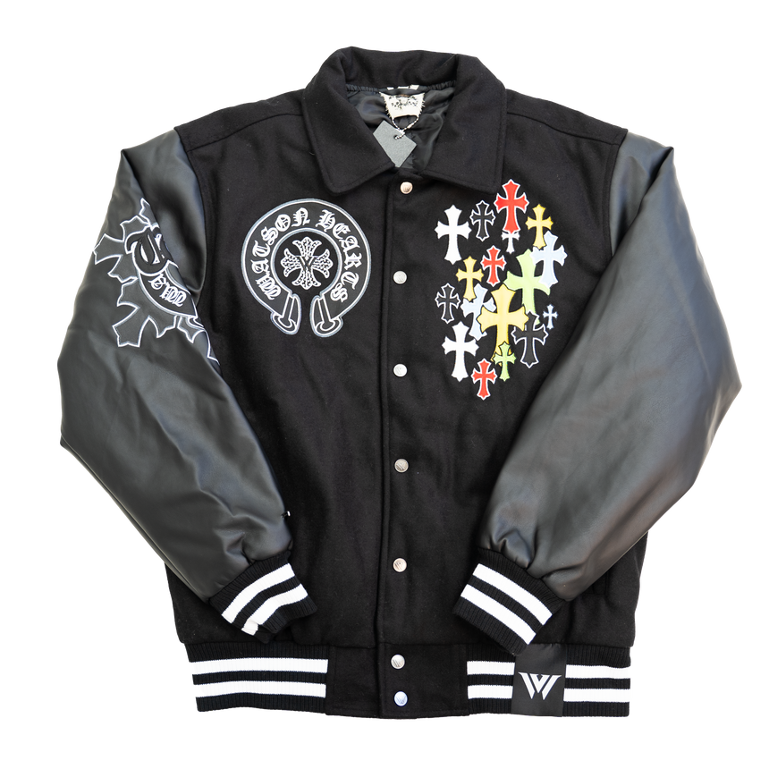 WATSON HEARTS AIN'T NO LOVE VARSITY JACKET (BLACK)