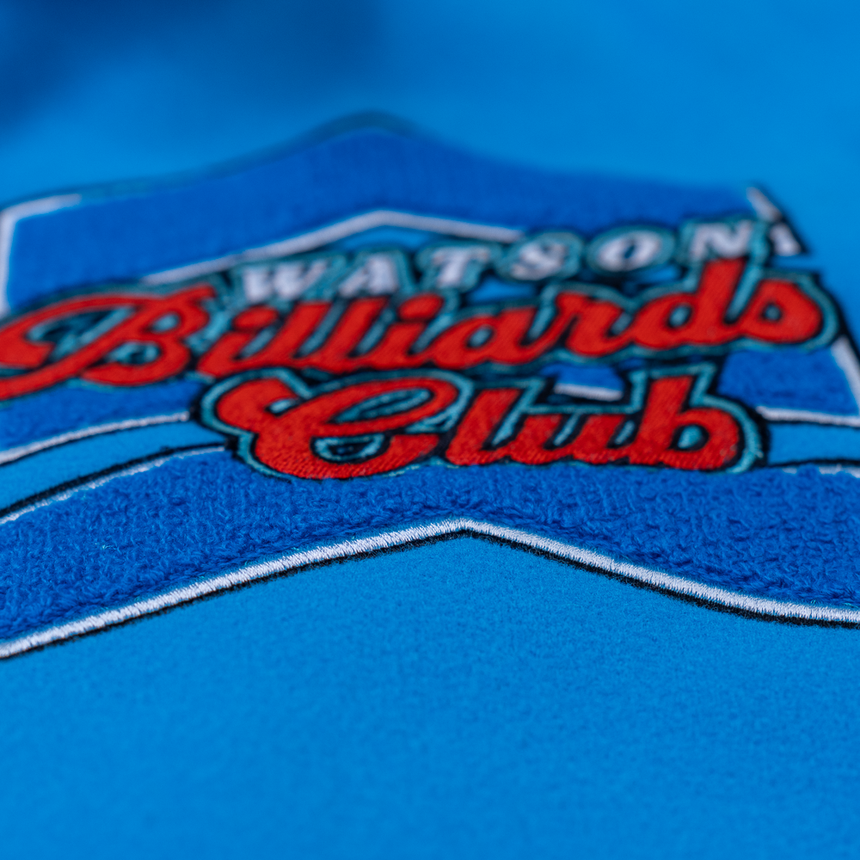 WATSON BILLIARDS CLUB VARSITY JACKET (ICE BLUE)