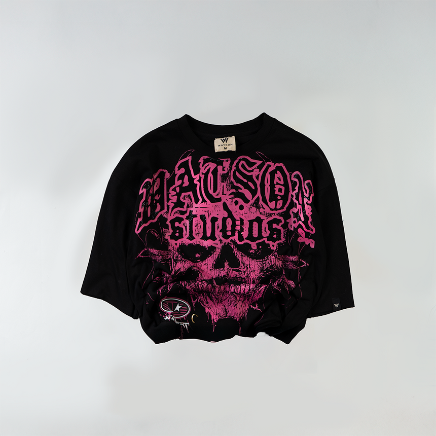 WATSON PINK SKULL T-SHIRT (BLACK)