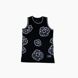WATSON COTTON WREATH RHINESTONE BASKETBALL JERSEY (BLACK)