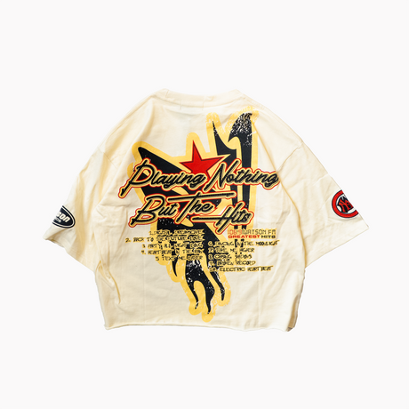 WATSON PLAYING NOTHING BUT HITS CROPPED T-SHIRT (CREAM)