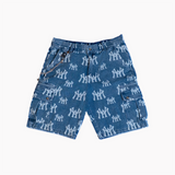 WATSON WORLD LASER ENGRAVED DENIM WORK SHORTS (BLUE)