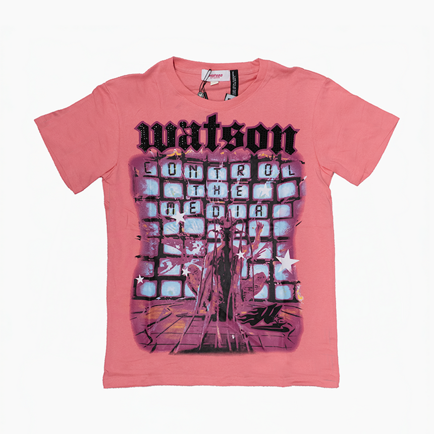 WATSON CONTROL THE MEDIA T-SHIRT (PINK)