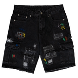 WATSON PAINT SPLATTER SHORTS (GRAY)