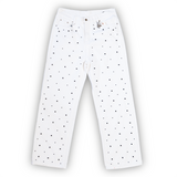 WATSON DENIM PANTS WITH BLACK PEARLS (WHITE)