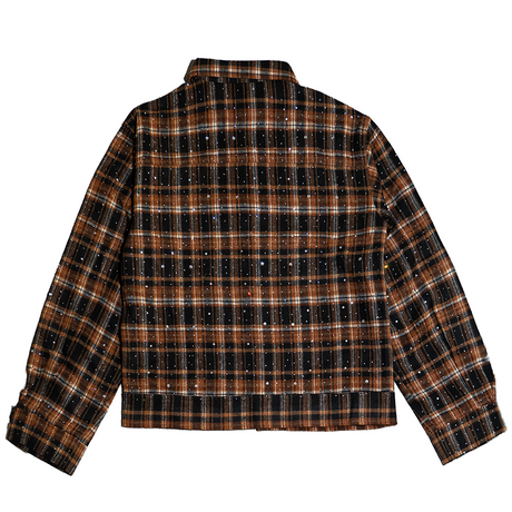 WATSON SPIDER WEB CRYSTAL FLANNEL SHIRT (ORANGE & BLACK)