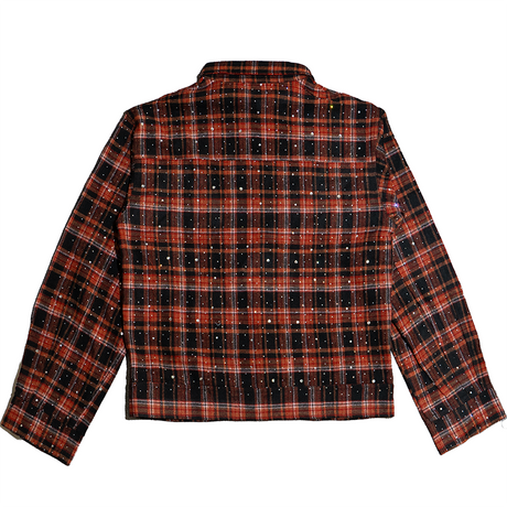 WATSON SPIDER WEB CRYSTAL FLANNEL SHIRT (ORANGE & RED)