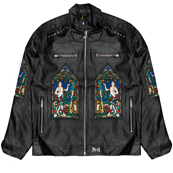 CULTIVATE YOUR GARDEN SUEDE MOTO JACKET (BLACK)