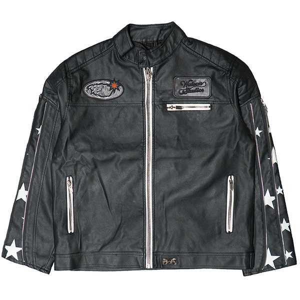 AIM FOR THE STARS SUEDE MOTO JACKET (BLACK)