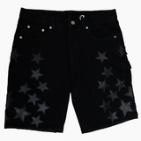 WATSON LEATHER APPLIQUE PATCH SHORTS (BLACK)