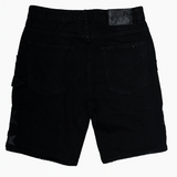 WATSON LEATHER APPLIQUE PATCH SHORTS (BLACK)