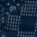 WATSON MONOGRAM MULTI PATTERN LIGHT WASH SHORTS (BLUE)