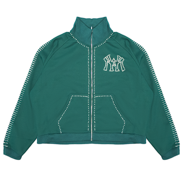 PEARL LINED SWEAT SUIT JACKET (GREEN)