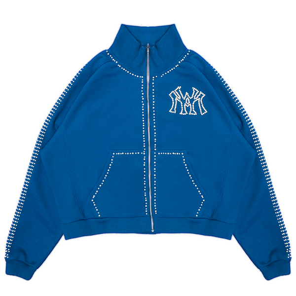 PEARL LINED SWEAT SUIT JACKET (NAVY)