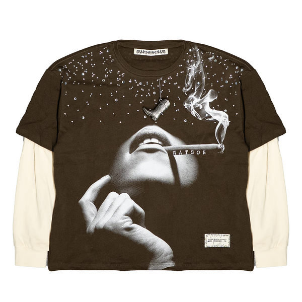 FREE SMOKE LONGSLEEVE T-SHIRT (BROWN)