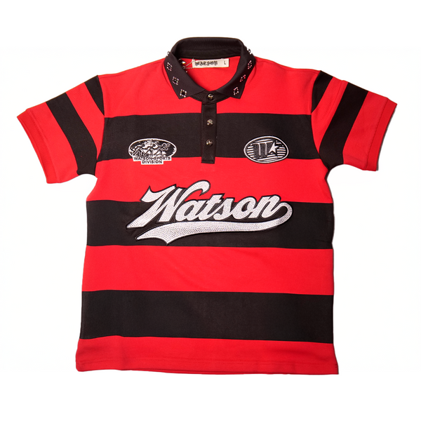 WATSON RUGBY POLO (BLACK/RED)