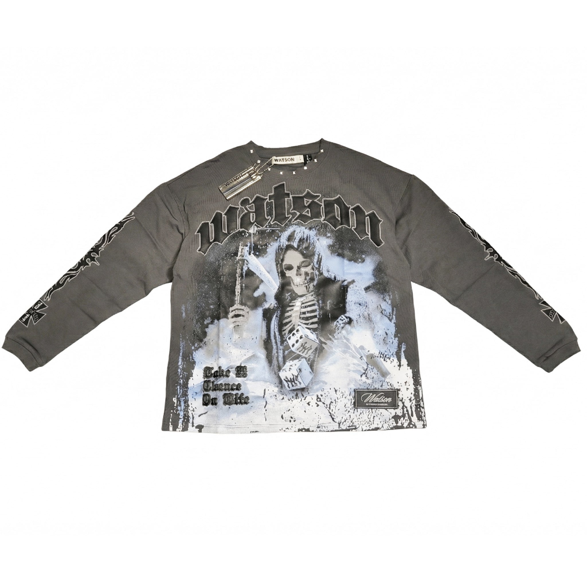 WATSON TAKE A CHANCE ON LIFE LONGSLEEVE T-SHIRT (GREY) – Watson Luxe