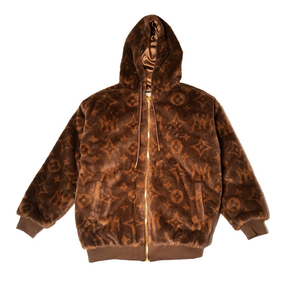WATSON BROWN MINK HOODED JACKET