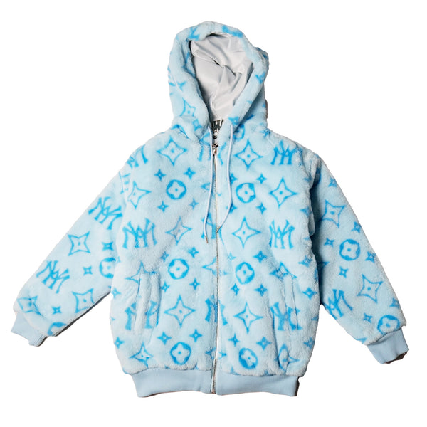 WATSON LIGHT BLUE MINK HOODED JACKET