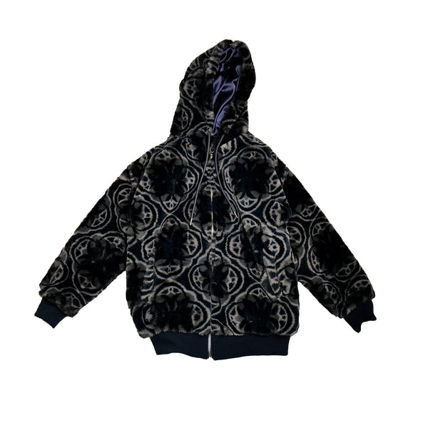 WATSON BRANDED BLACK PATTERN HOODED JACKET