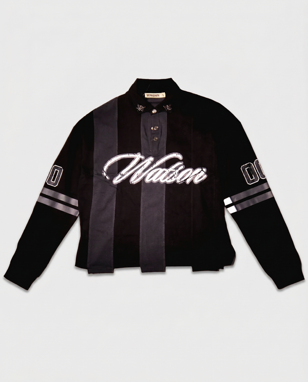 WATSON MULTI SPLIT LONG SLEEVE POLO (BLACK)