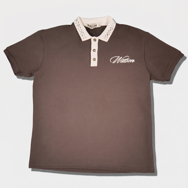 WATSON COLLAR EMBLELLISHED BLACK CHOCOLATE SHIRT