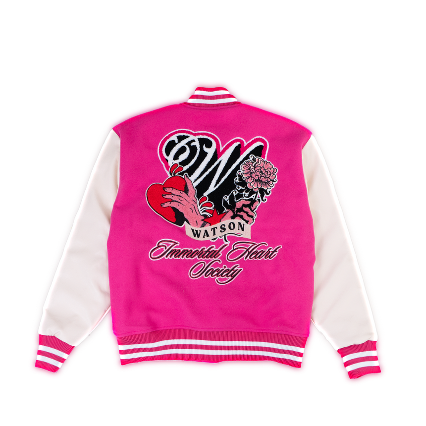 WATSON IMMORTAL HEART SOCIETY VARSITY JACKET (PINK)