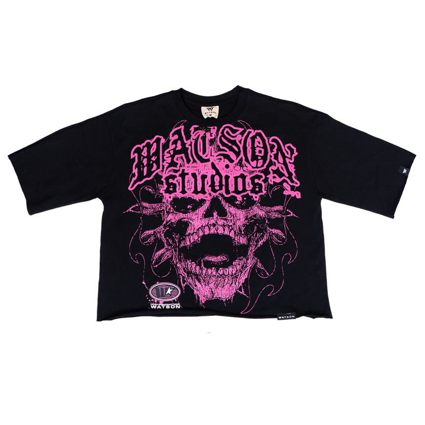 WATSON PINK SKULL T-SHIRT (BLACK)